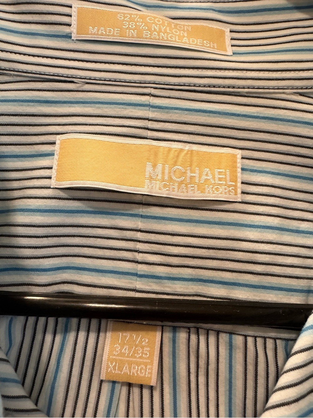 Michael Kors Men's White Dress Shirt with Blue & Red Stripes. Size:XL - Picture 4 of 4